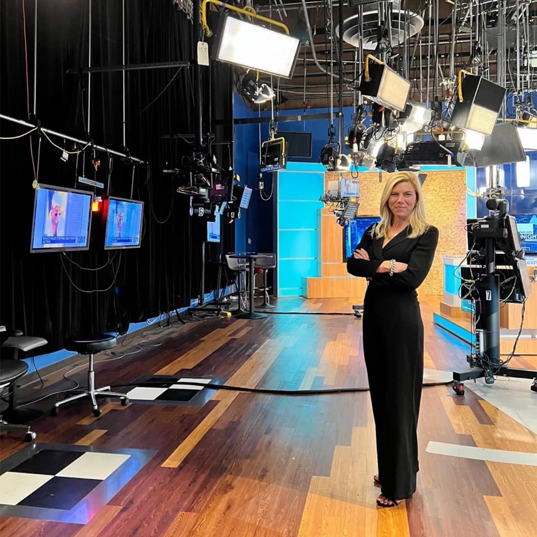 Molly in the WBTV news studio in Charlotte